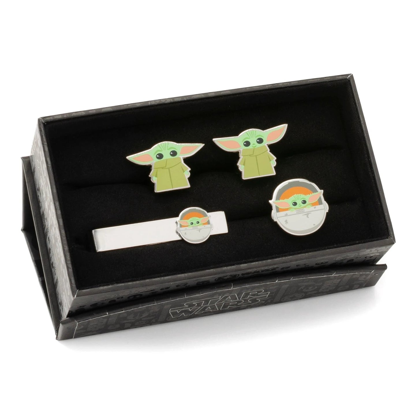 Star Wars Grogu Cufflinks, Tie Bar, and Lapel Pin Gift Set by Cufflinks.com