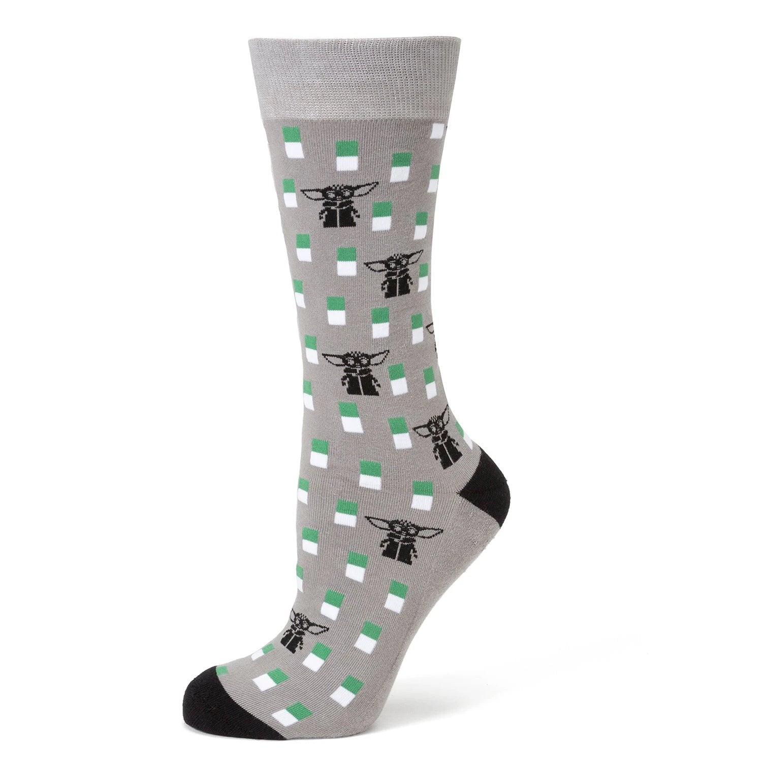 Star Wars Grogu Green Tie, Gray Dress Socks, and Tie Bar Gift Set by Cufflinks.com