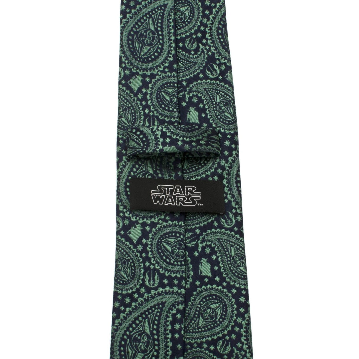 Star Wars Yoda Green and Blue Paisley Tie and LIGHTSABER Tie Clip Gift Set by Cufflinks.com