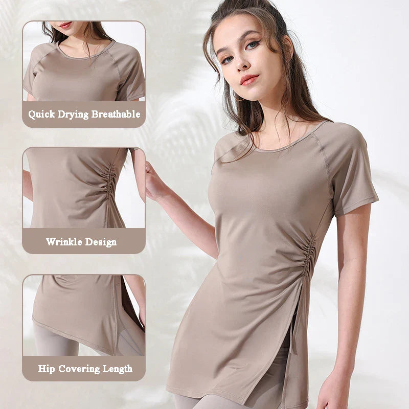 FlexFit Women’s Yoga Top with Side Drawstrings