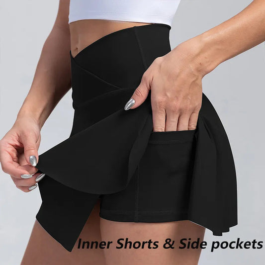 Women Pleated Tennis Skirt with Pockets