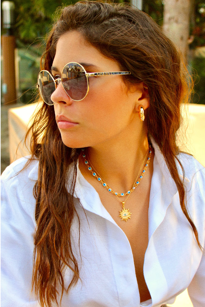 Sapphire Evil Eye Necklaces Choker