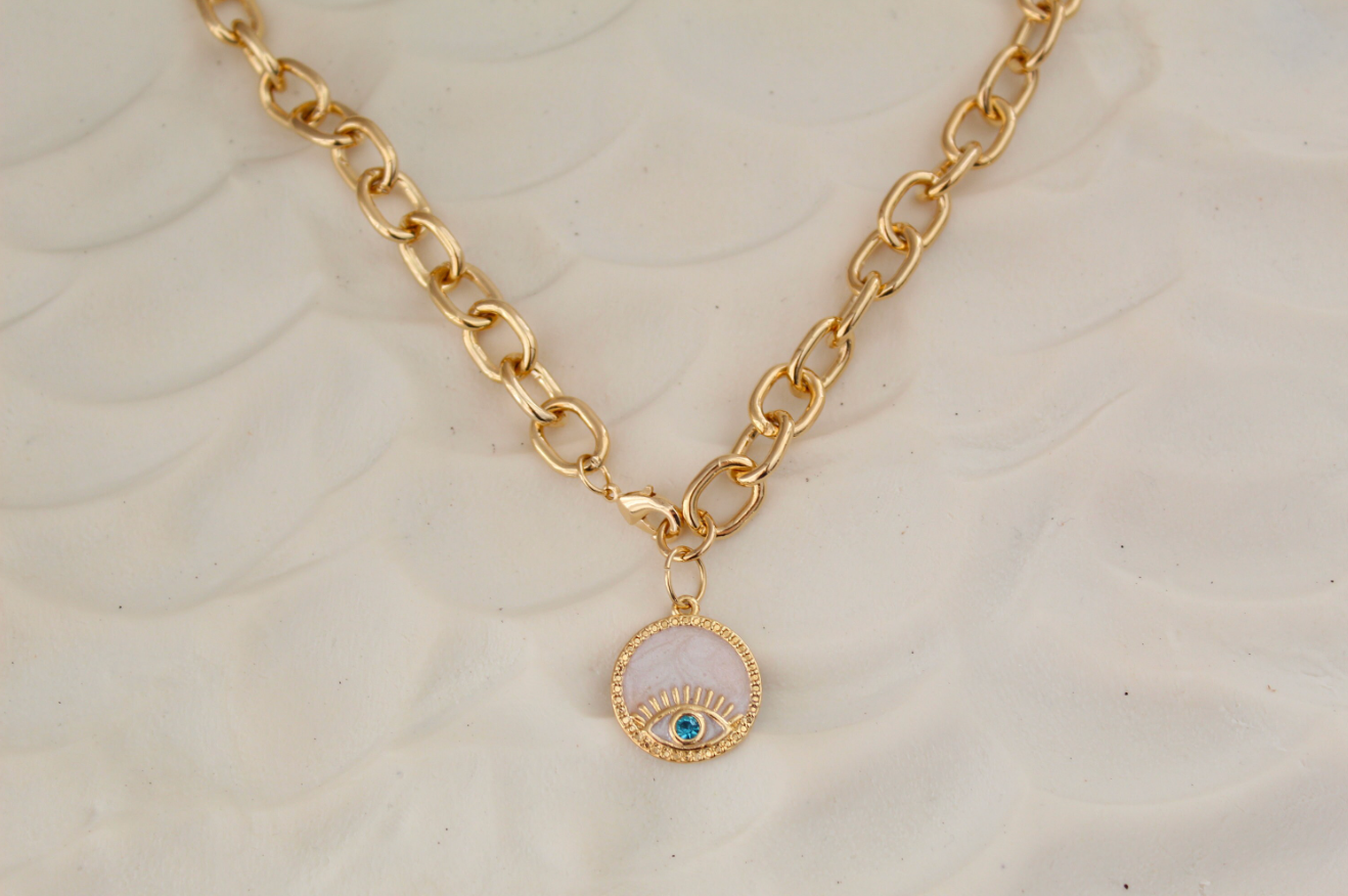 Protection Talisman Oval Link Necklace