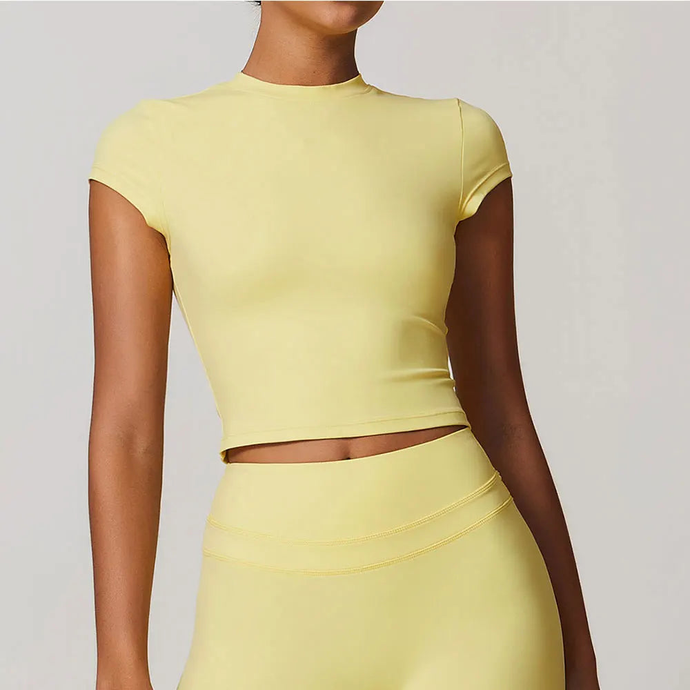 JUREN FlexFit Short Sleeve Yoga Top for Women