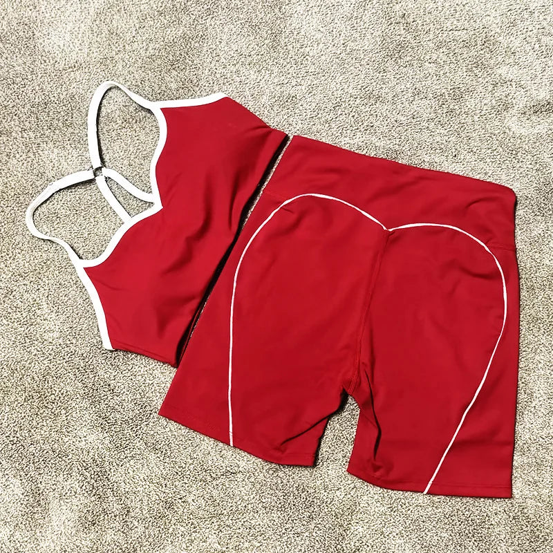 Vibrant Flex Gym Set: Colorful Sports Bra & Leggings
