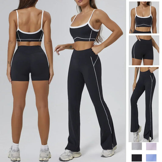 FlareLift Yoga Set: High-Waist Pants & Backless Bra