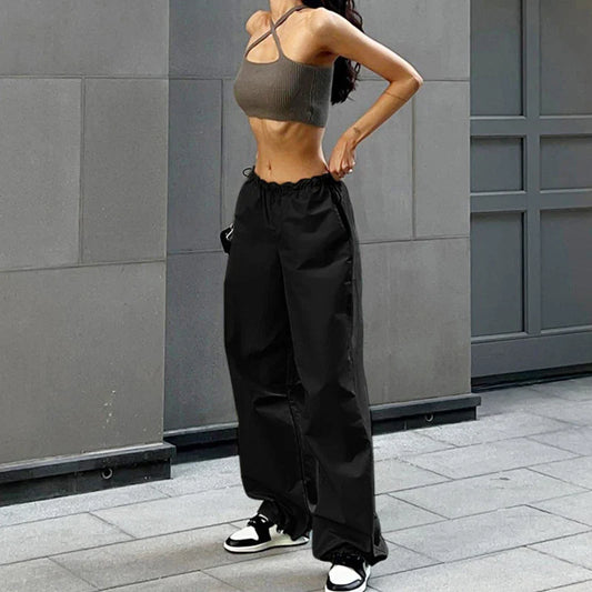 Y2K Vintage Wide-Leg Cargo Joggers for Women
