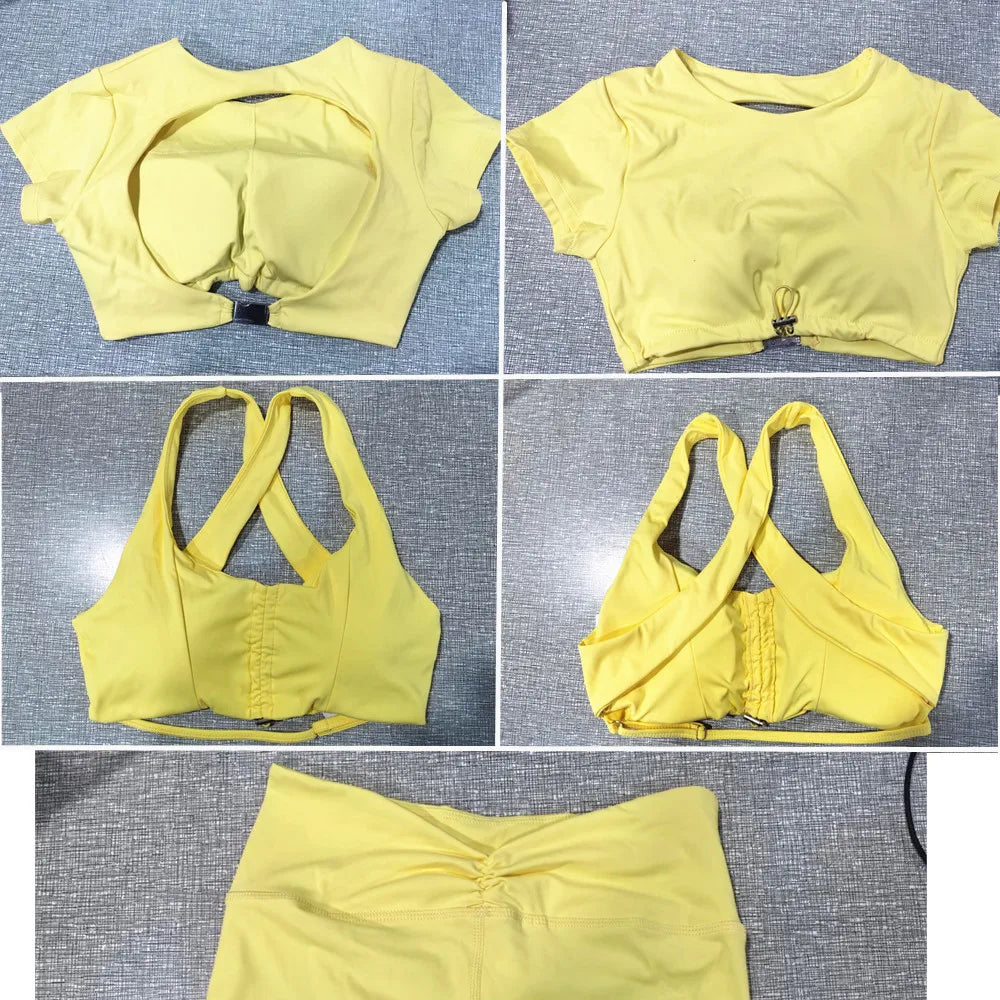 FitFlex Women's Yoga Set: Shorts & Sleeve Top Duo