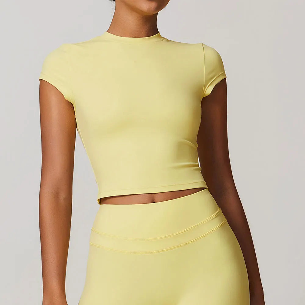 JUREN FlexFit Short Sleeve Yoga Top for Women