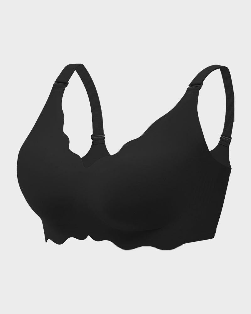 Soft Full Coverage Scalloped Wireless Jelly Bra