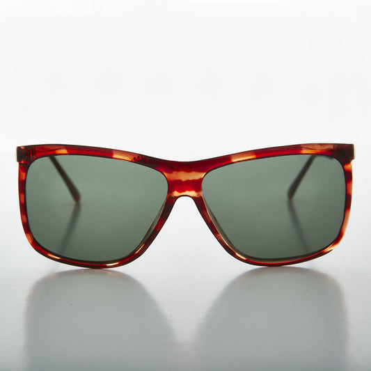 Square Block Oversized Unisex Vintage Horn Rim Sunglass - Tate