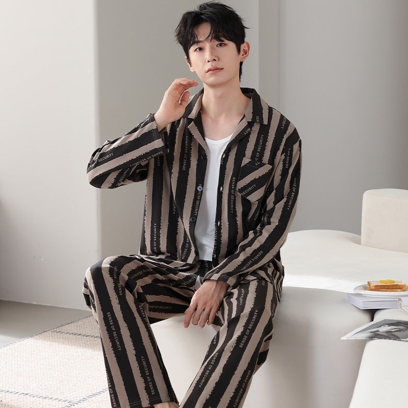 Men's Pure Cotton Long Sleeved Pajamas