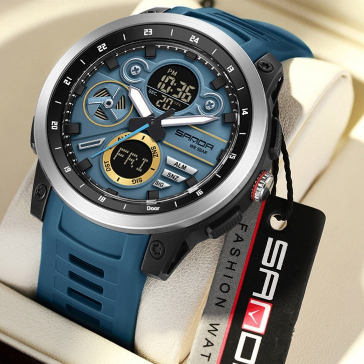 Sports Trend Multifunctional Waterproof Alarm Clock Reminder Electronic Watch For Men