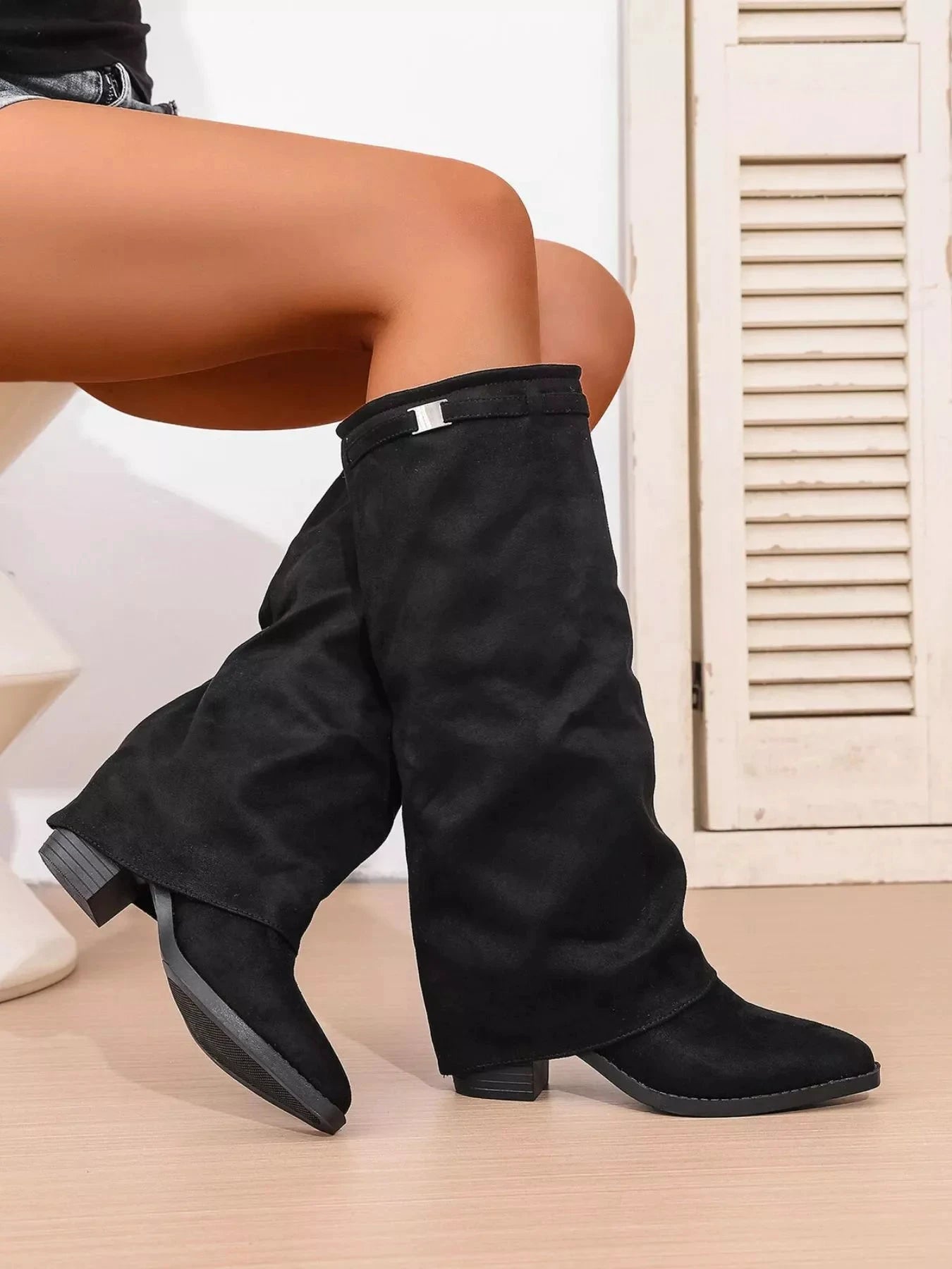 Point Toe Block Heels Boots by Coco’s Tee Boutique