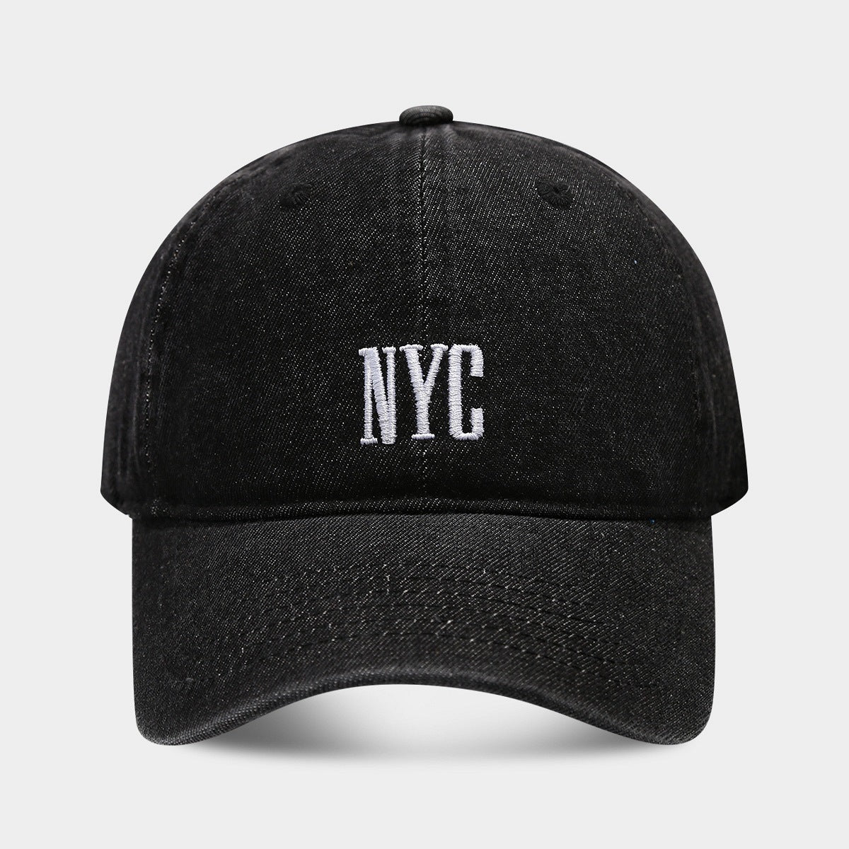 Men's Retro Denim "NYC" Peaked Cap