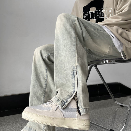 Men's Side Zipper Skinny Jeans