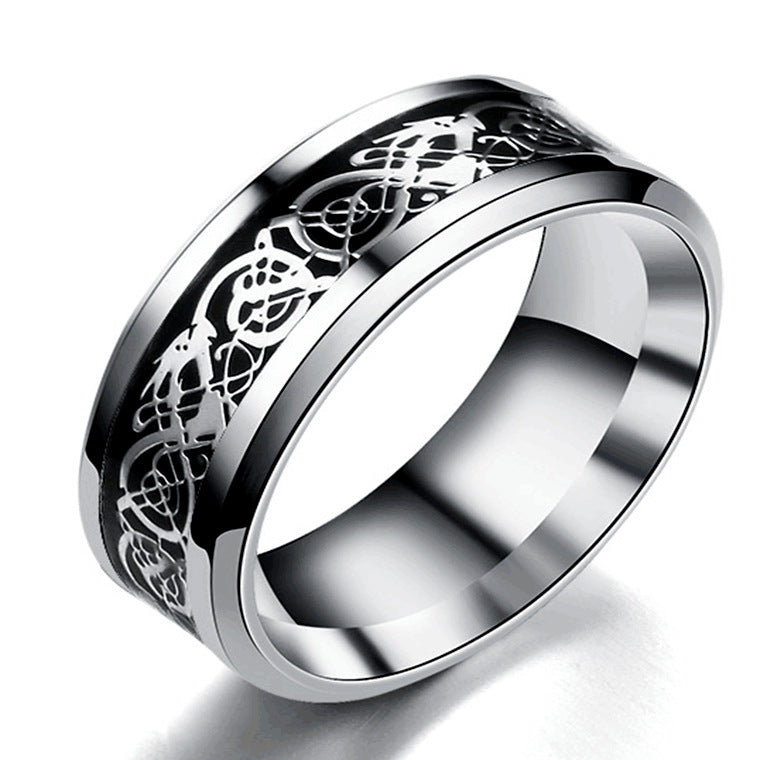 Men's Dragon Pattern Stainless Steel Rings
