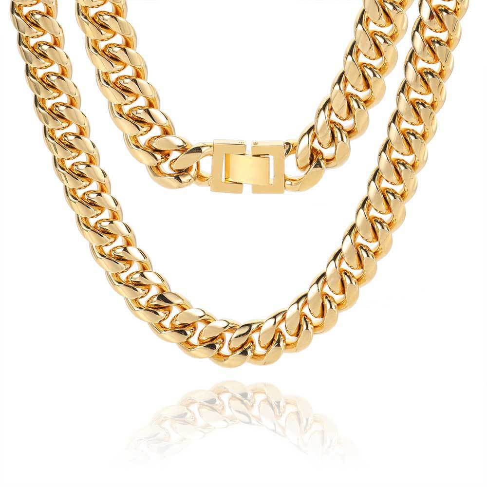 Men's Stainless Steel Buckle Round Necklace