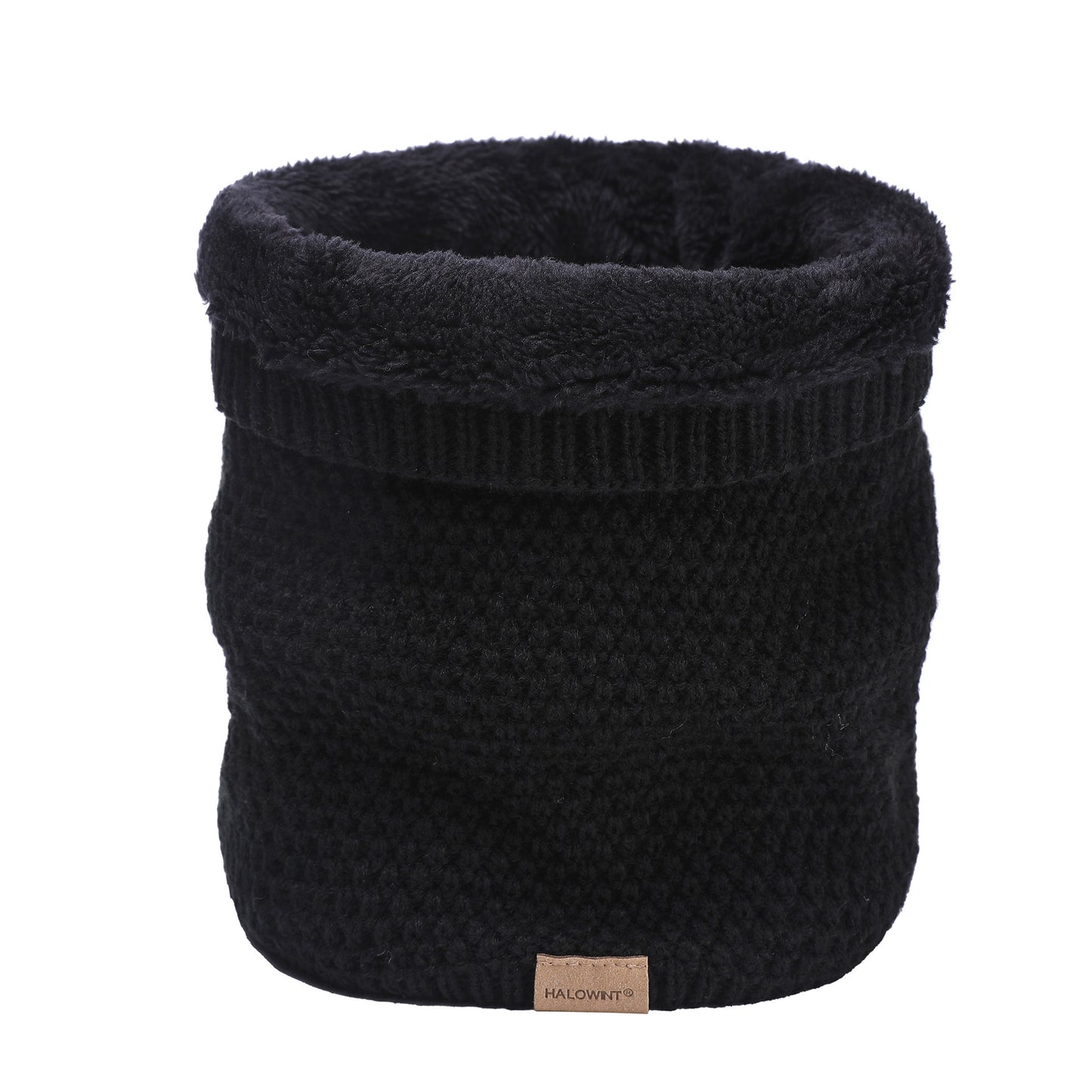 Men's Knitted Velvet Padded Neck Protection Scarf