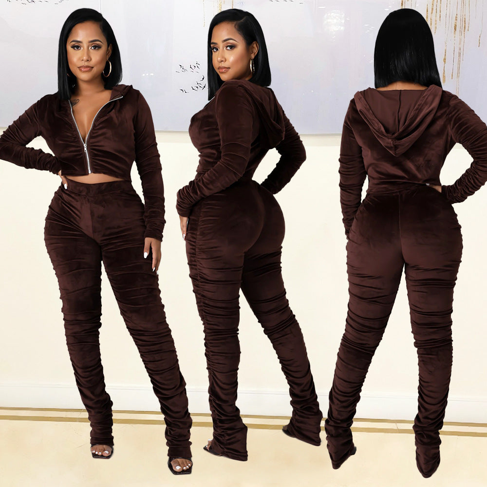 Plush Long Sleeve Suit matching set  Women