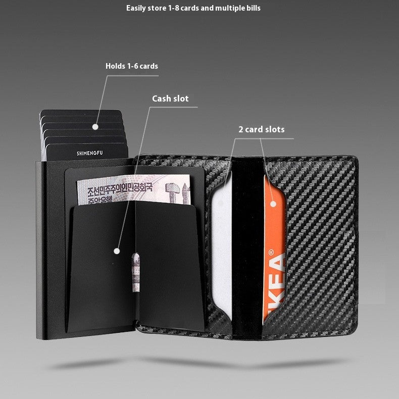 Pop-up Aluminum Alloy Card Package Wallet For Men