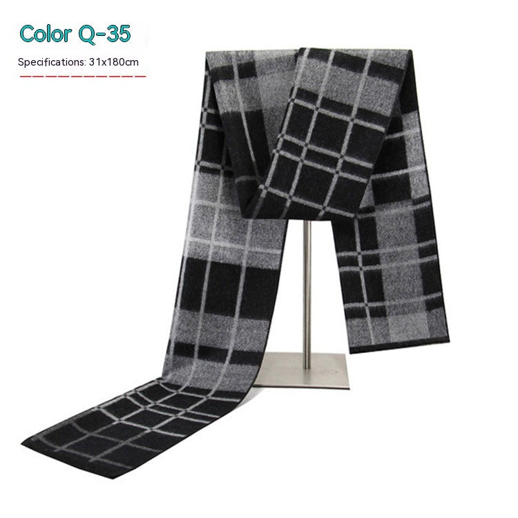 Men's Striped Winter Warm Artificial Cashmere Scarf For Men