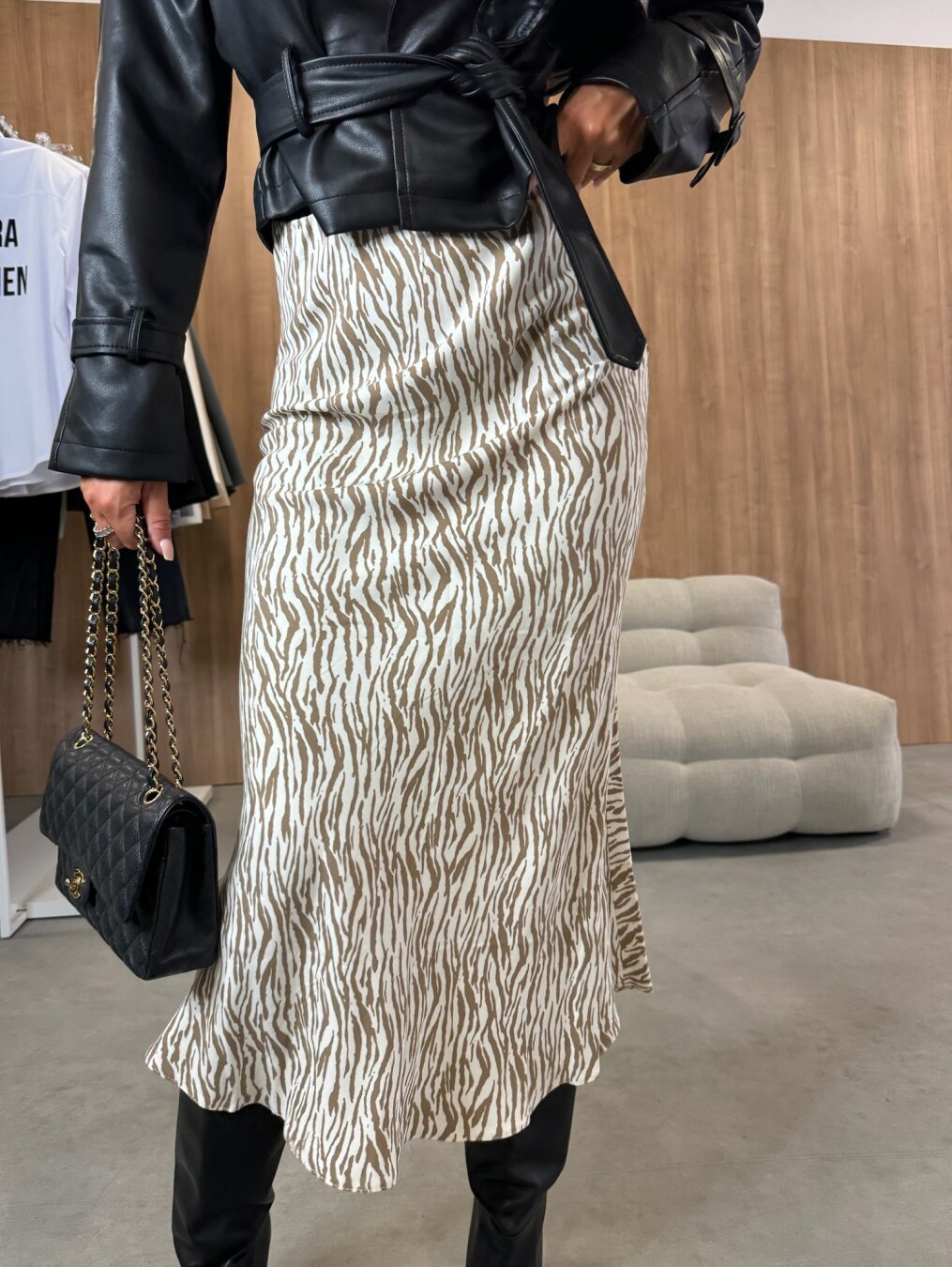 High Waist Slimming Women's Printed Wear Skirt