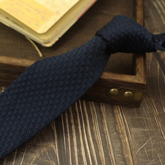 Narrow Woolen Knitted Tie For Men