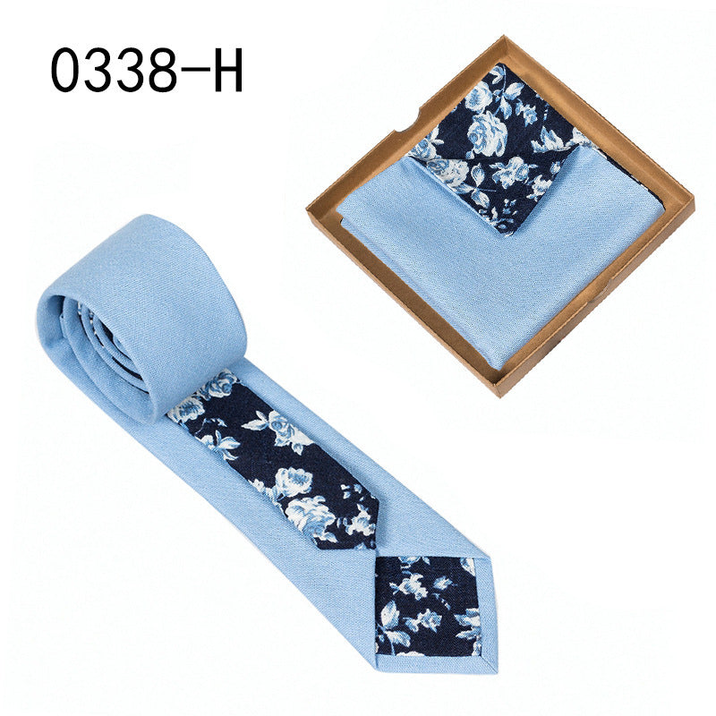 Men's Floral Print Tie and Pocket Square