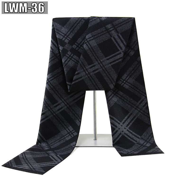 Men's Cashmere Autumn And Winter Business Plaid Scarf