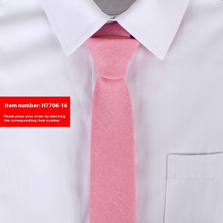 Solid Color Narrow Cotton Men's 6cm Tie