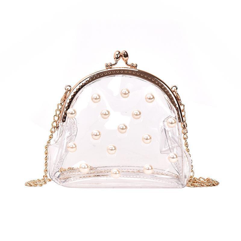 Pearl Jelly Chain Messenger Bag Women