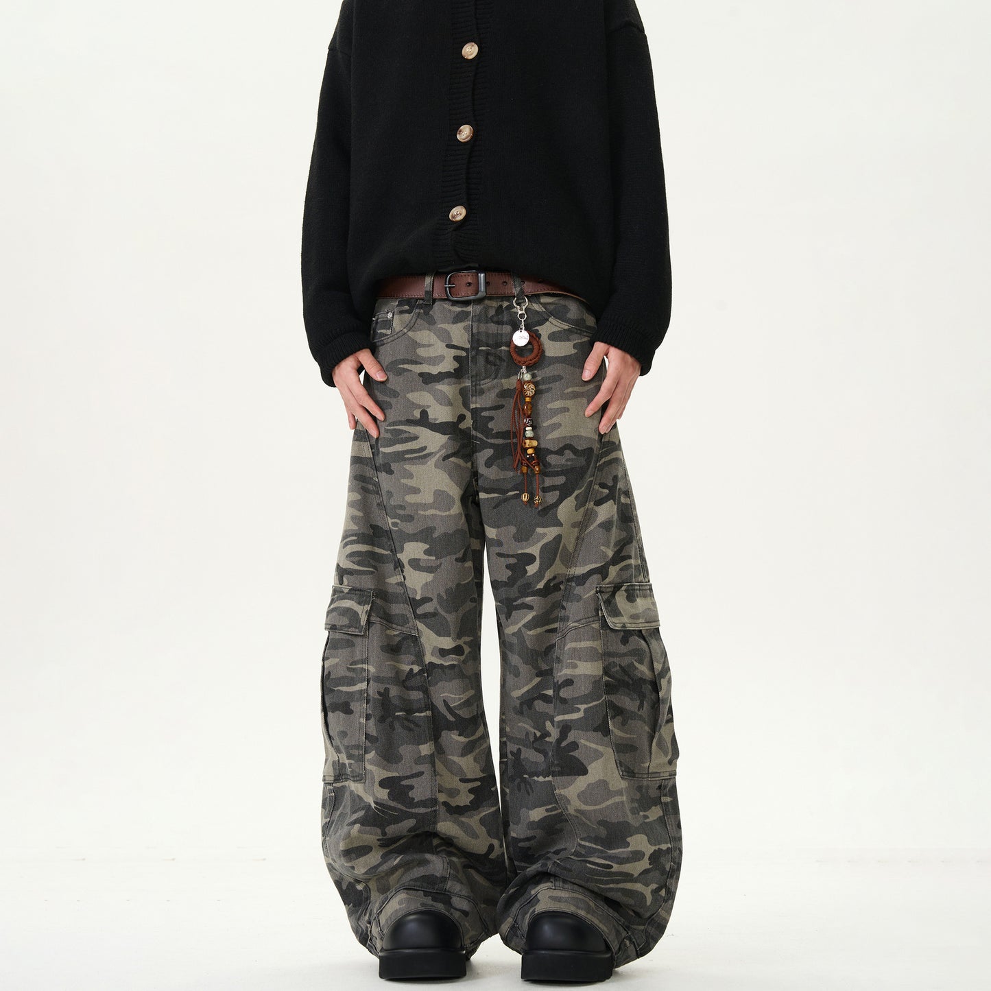 Men's Camouflage Loose Casual Retro Machete Jeans
