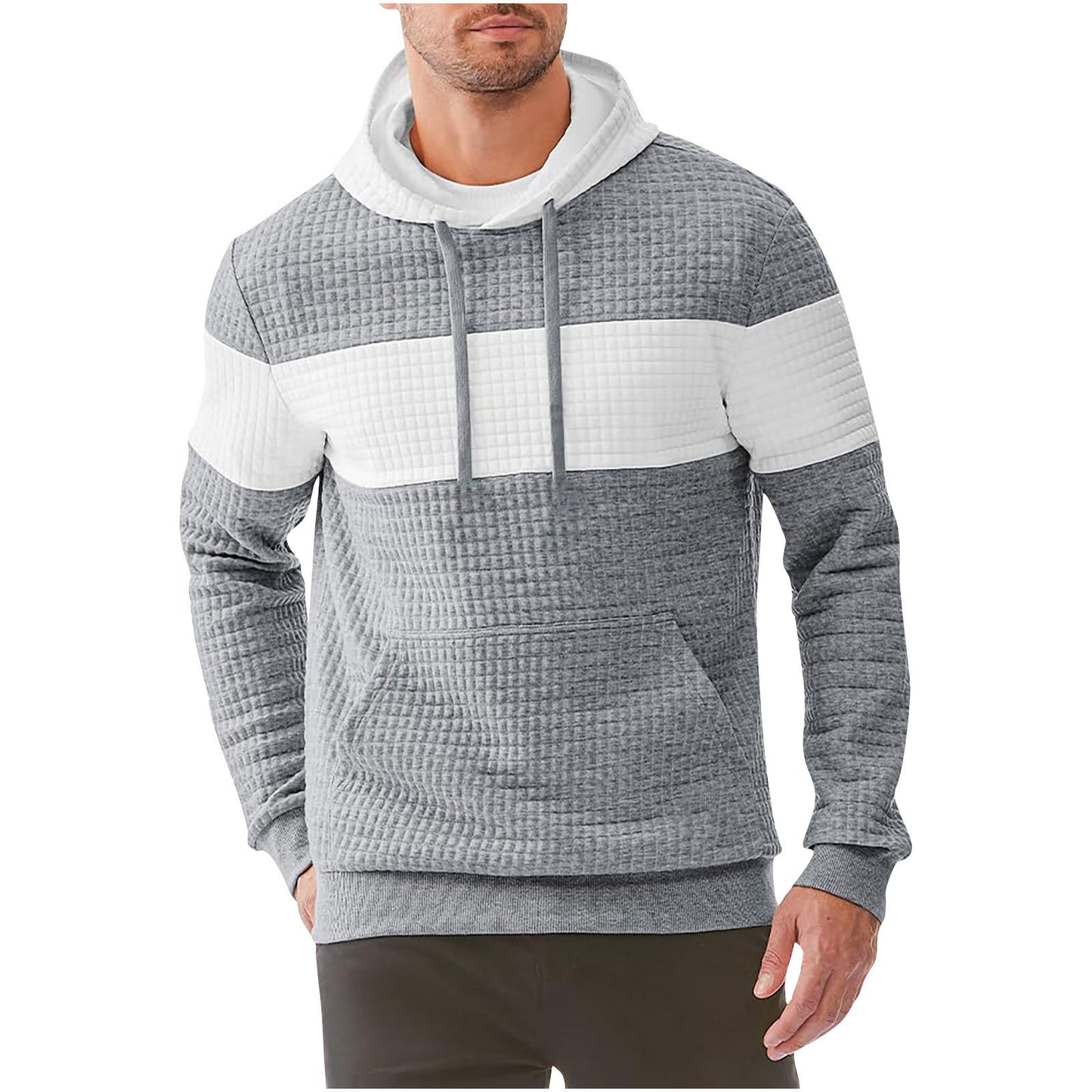 Men's Hooded Long-sleeved Sweater w/ Drawstring