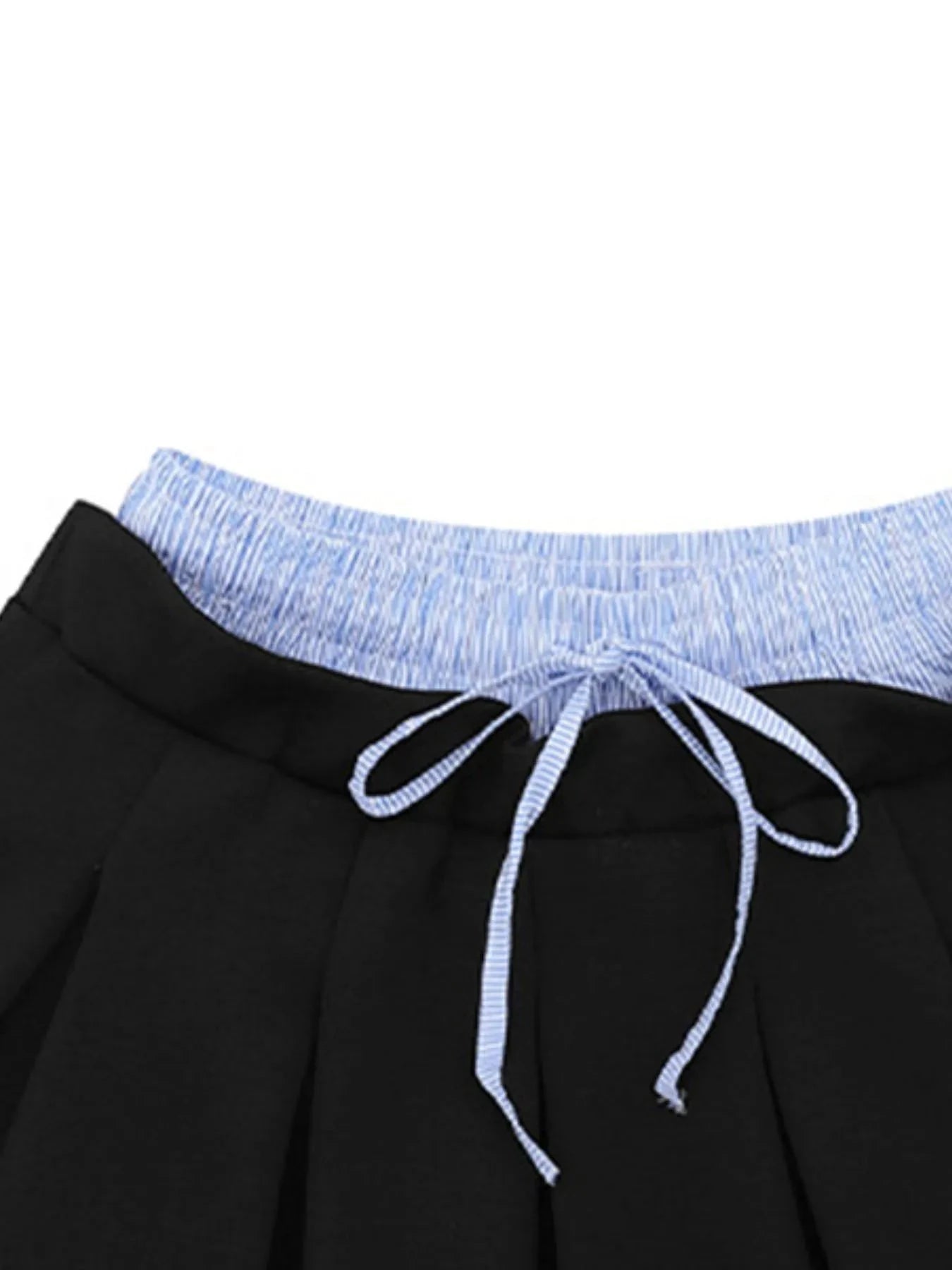 Drawstring Pleated Mini Skirt by Lady Ros
