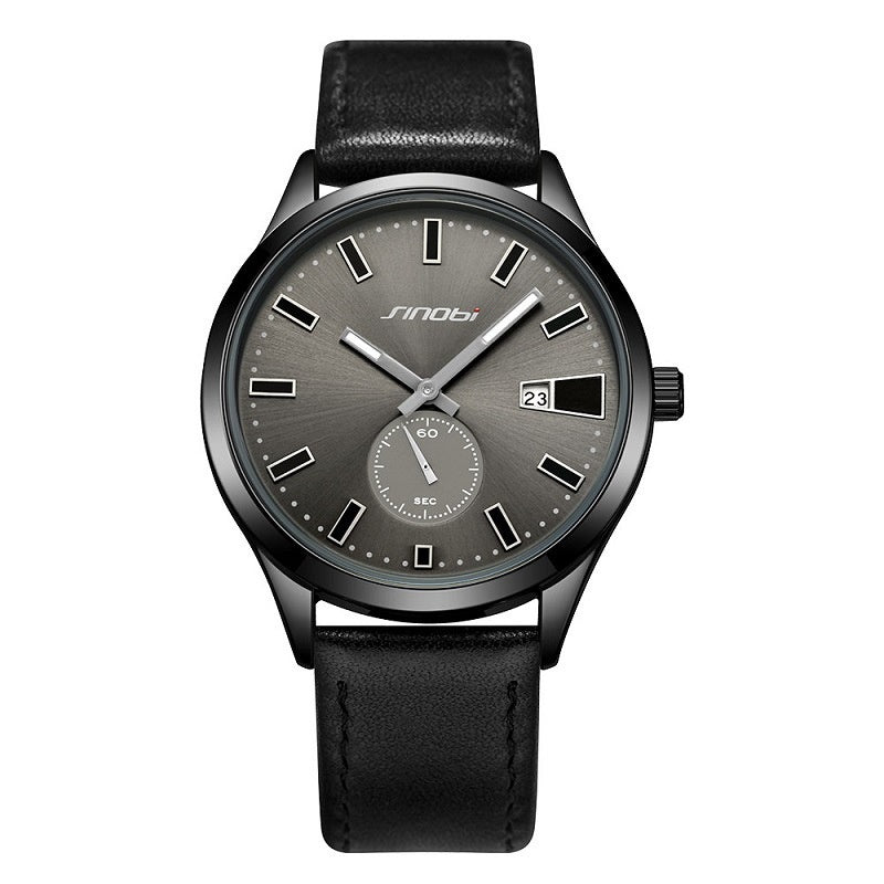 Men's Casual Leather Strap Business Quartz Watch