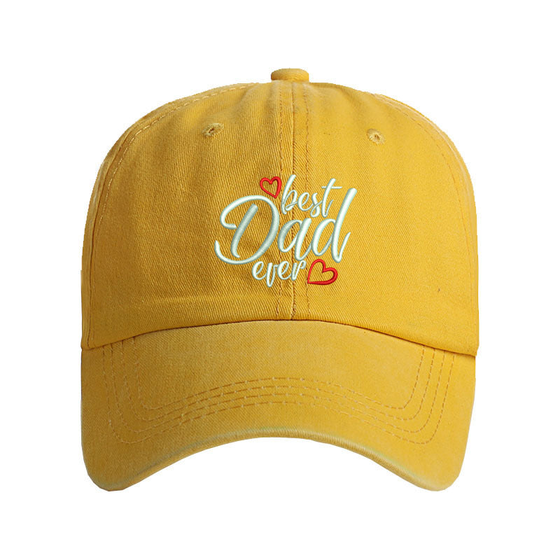 Washed Cotton Embroidered Letter Baseball Cap For Men