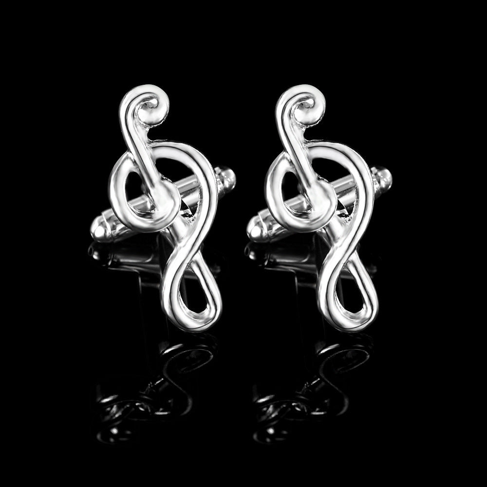 Men's Music Note Tie Clip And Cufflinks