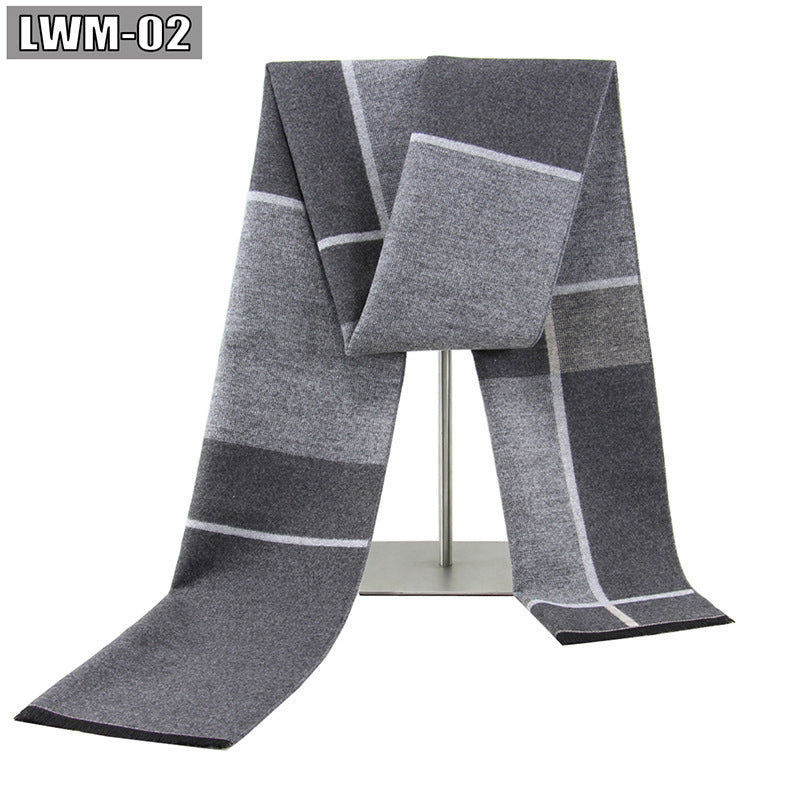 Men's Cashmere Autumn And Winter Business Plaid Scarf