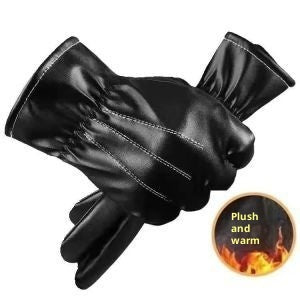 Men's PU Leather Warm Gloves