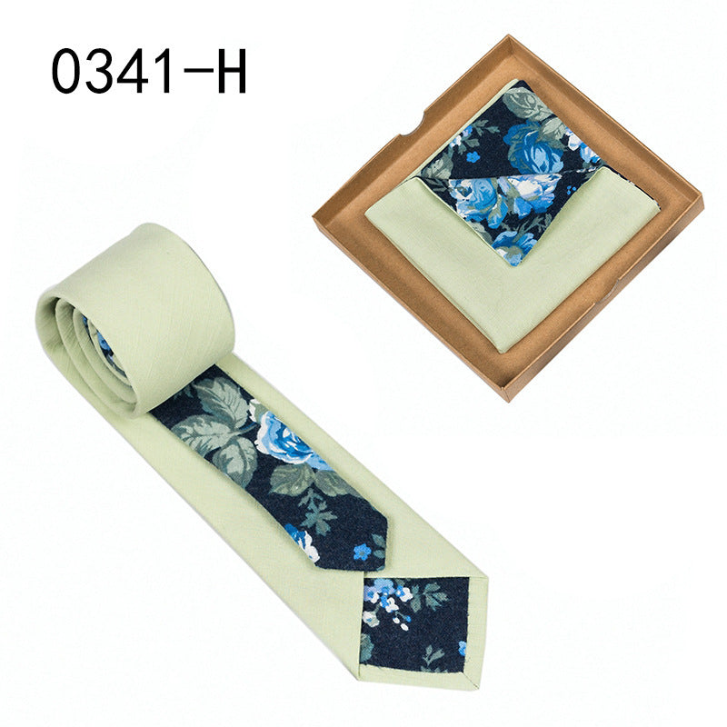 Men's Floral Print Tie and Pocket Square
