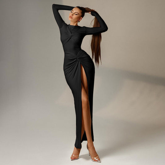 High Slit High Waist Slim Fit Dress Women
