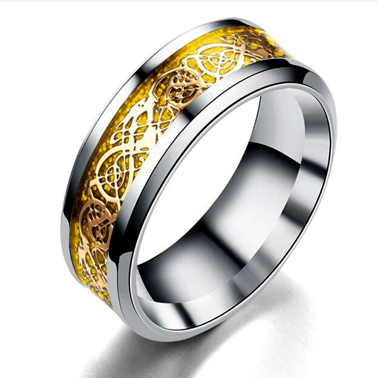 Men's Dragon Pattern Stainless Steel Rings