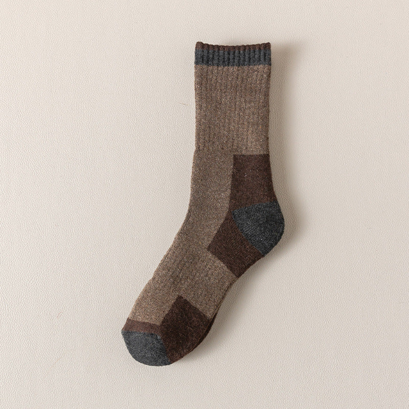 Men's Wool Fleece Lined Padded Warm Terry-loop Socks