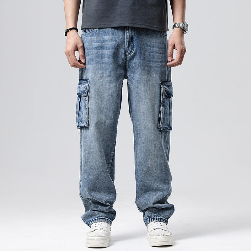 Men's Nostalgic Retro Multi-pocket Jeans
