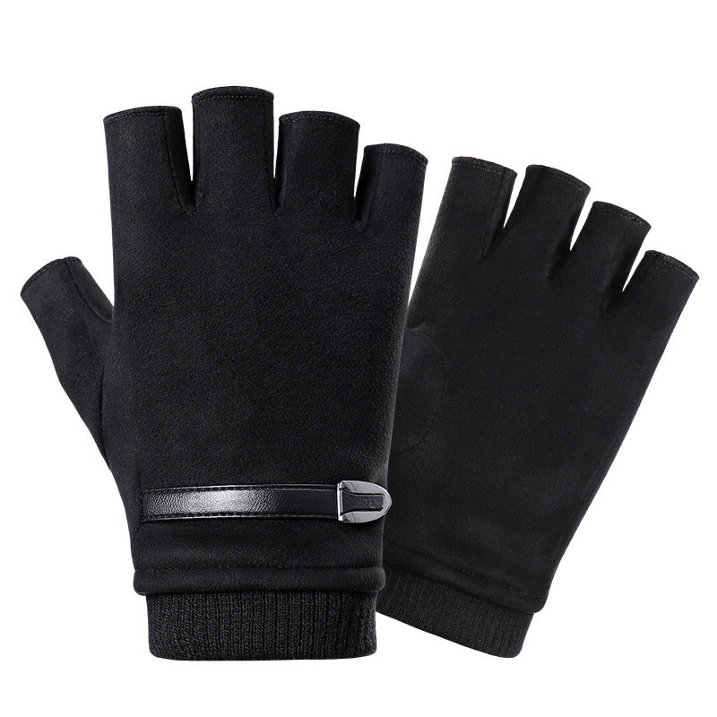 Half Finger Gloves Suede Finger Sports Outdoor Riding