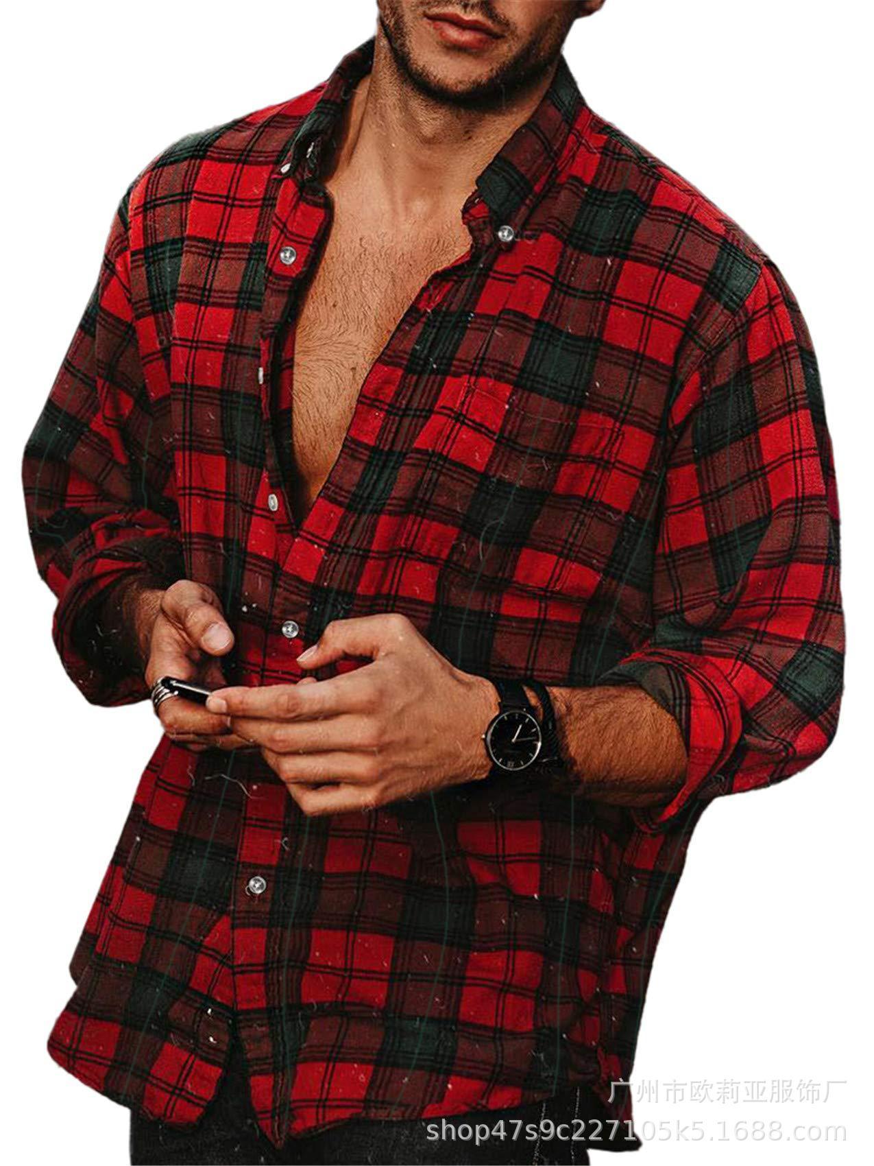 Men's Long Sleeve Plaid Shirt