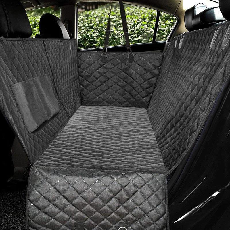 Dog Car Seat Cover View Mesh Pet Carrier Hammock Safety Protector Car Rear Back Seat Mat With Zipper And Pocket For Travel by GJG Denim
