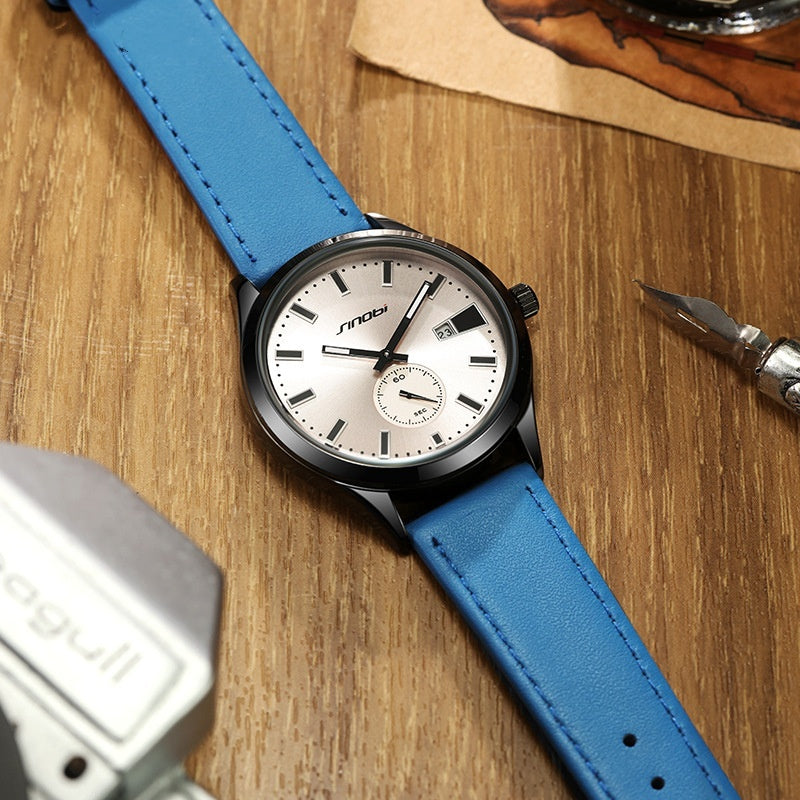 Men's Casual Leather Strap Business Quartz Watch