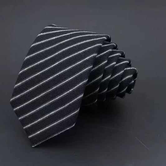Men's Thickened Sanded Fabric Striped Solid Color Cotton Tie